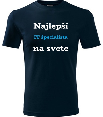 Tmavomodré tričko najlepší IT špecialista na svete
