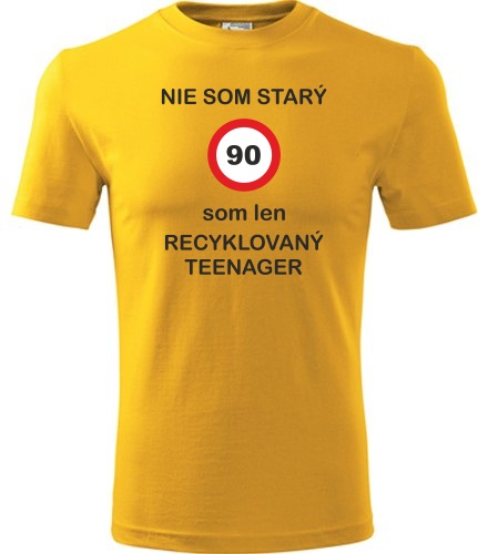 Žlté tričko som recyklovaný teenager 90